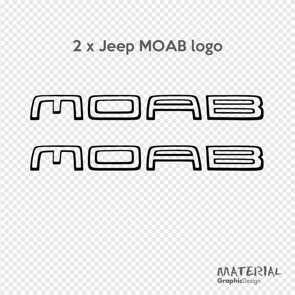 Jeep Wrangler X Logo - 2x Jeep MOAB logo Sticker Decal - WRANGLER SAHARA RUBICON X CAR ...