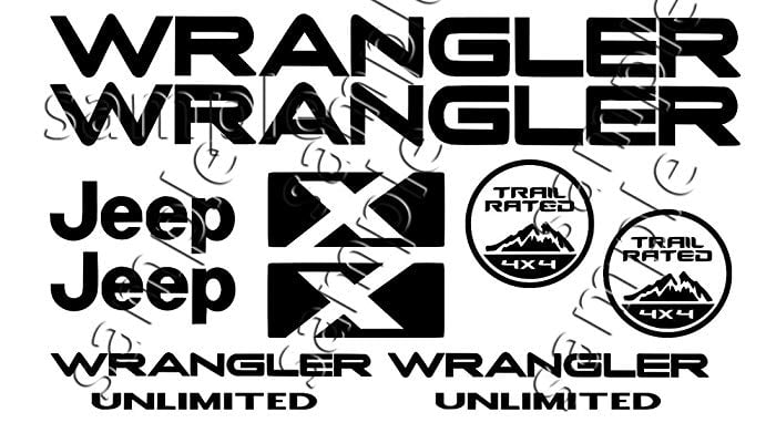 Jeep Wrangler X Logo - Jeep Wrangler X Unlimited Decal Sticker Set 12