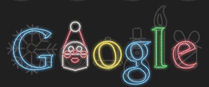 Christmas Lights Logo - Google's 2011 Happy Holidays Logo: Dancing Christmas Lights & Jingle