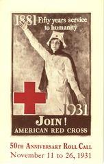 1881 Red Cross Logo - Join! American Red Cross: Fifty Years Service To Humanity, 1881 1931