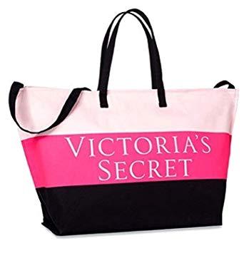 Victoria's Secret Pink Black Logo - Amazon.com. Victoria's Secret Logo Tote Bag, Pink Black Stripe