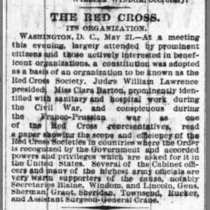 1881 Red Cross Logo - Clara Barton Founds the American Red Cross: May 21, 1881 | Fold3 ...