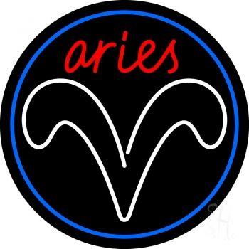 White with Blue Circle Logo - Red Aries White Aries Logo With Blue Circle Neon Sign | Psychic Neon ...