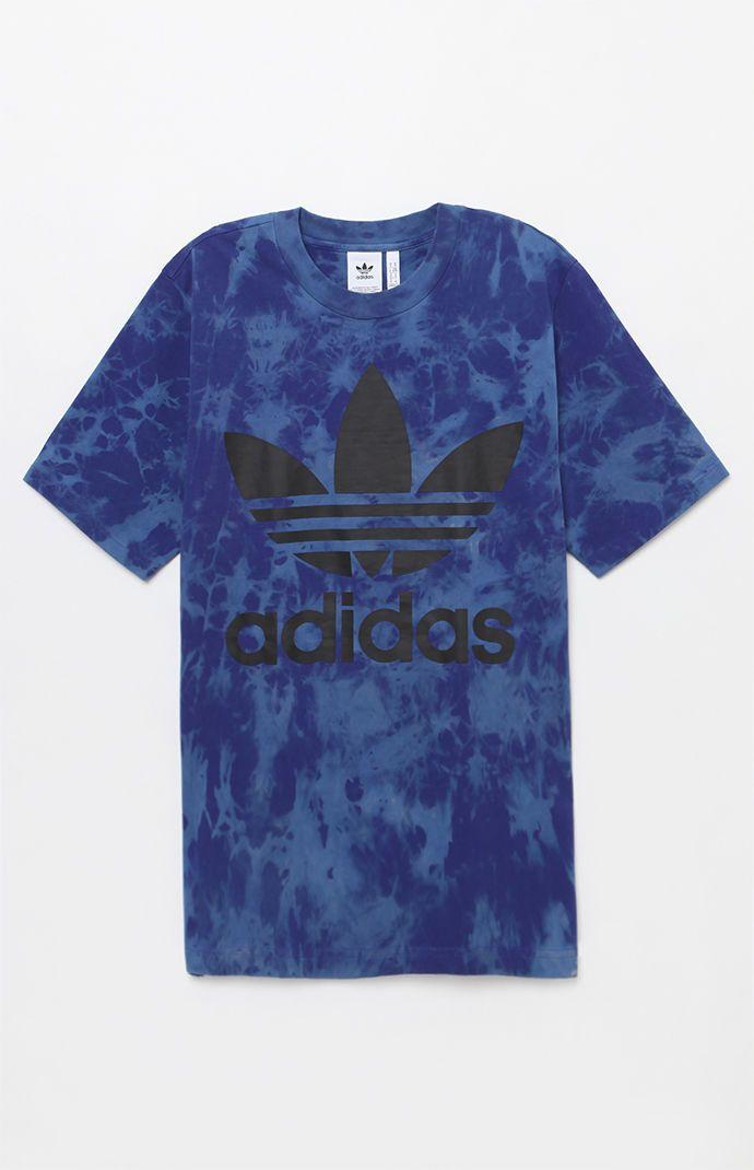 Adidas Tie Dye Logo - Shoptagr | Tie Dyed Trefoil Boxy Blue T Shirt by Adidas