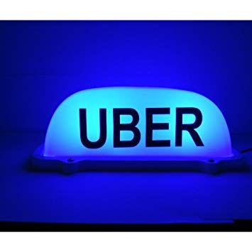 Blue LED Logo - UBER Taxi Top Light/ New Blue LED Roof UBER dome light