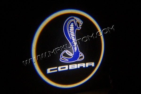 Blue LED Logo - Ford Mustang Cobra GT500 Blue LED Door Projector Courtesy Puddle