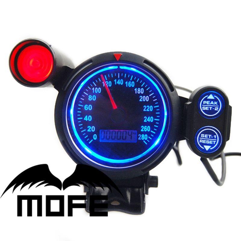 Blue LED Logo - Original Logo Blue LED 80mm Digital Speedometer MPH Racing Gauge