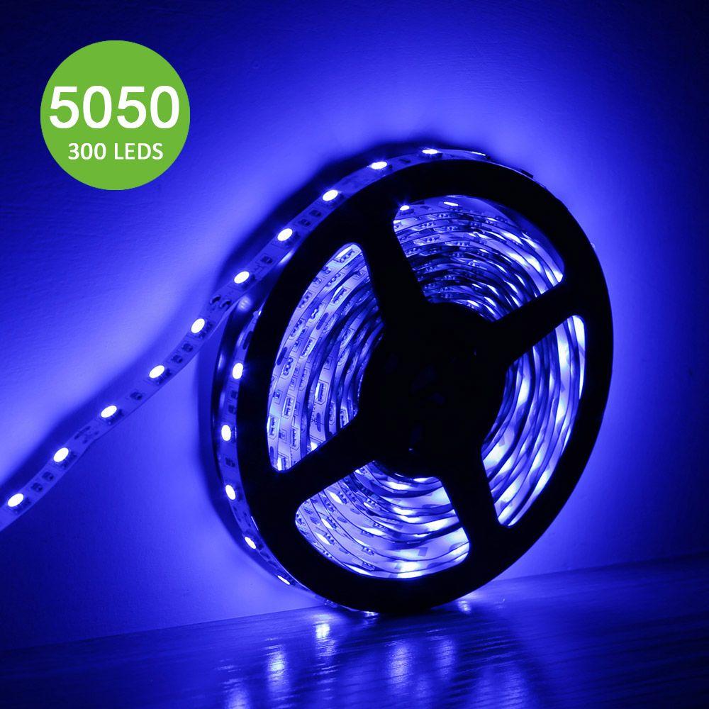 Blue LED Logo - 12V String Christmas Lights, 5M Blue LED Light Strip, 300 5050 SMD