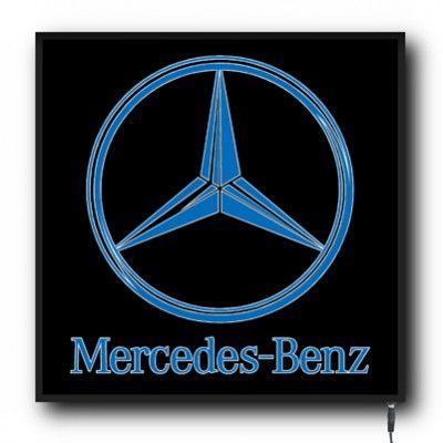 Blue LED Logo - LED Mercedes Blue logo sign (ME006)