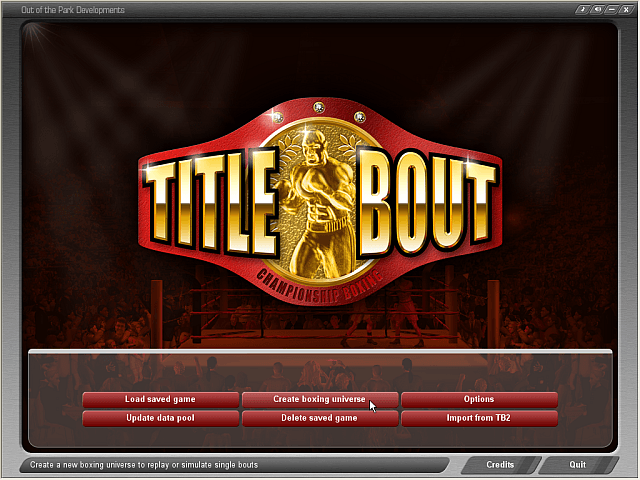 Boxing Game Logo - Title Bout Championship Boxing - TB2.5 Manual/Creating a Game Universe