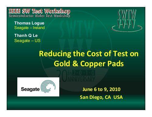 Seagate Semiconductors Logo - Reducing the Cost of Test on Gold & Copper Pads