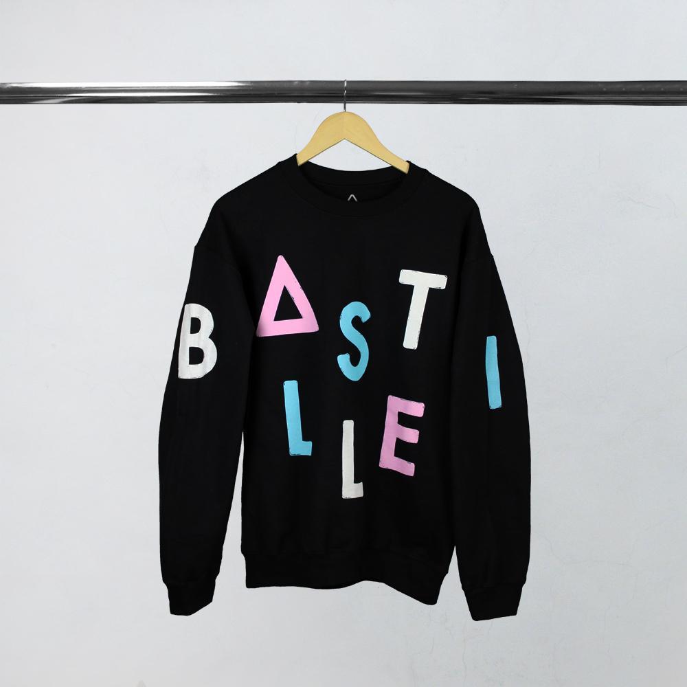 Bastille Logo - BASTILLE LOGO BLACK CREW NECK SWEAT | Tour merch | Bastille UK