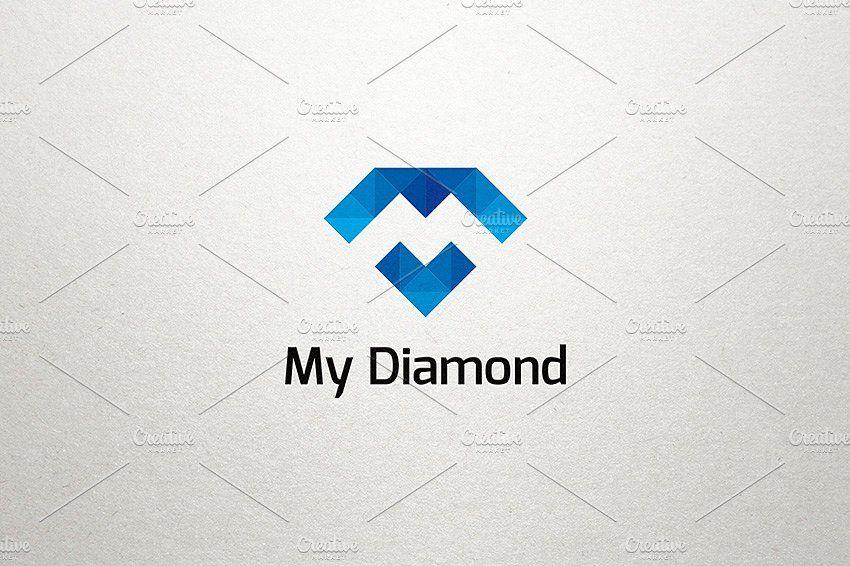 Dimand Logo - Diamond Pixel Logo ~ Logo Templates ~ Creative Market