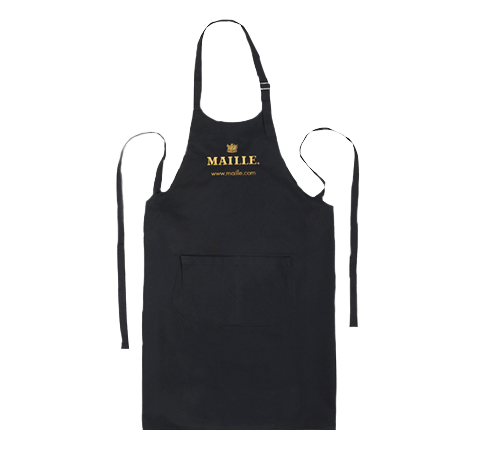 Apron Logo - Black Cotton Kitchen Chef Apron with Maille logo