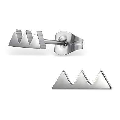 Sawtooth Triangle Logo - Amazon.com: Tiny Triple Triangles Sawtooth Studs Earring 316L ...