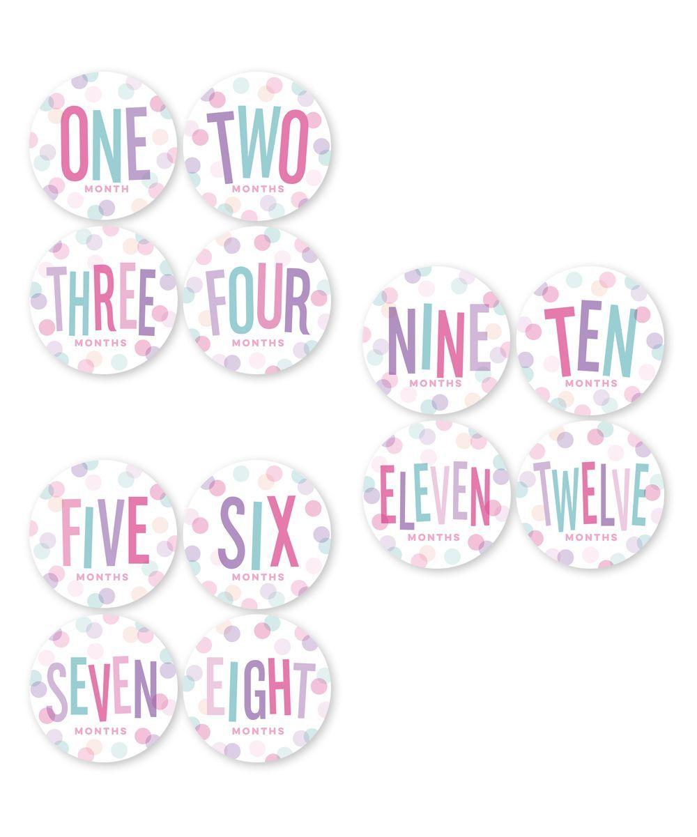 Four Dot Crown Logo - Pastel Dot Monthly Baby Sticker - Set of 12 | Products | Baby ...