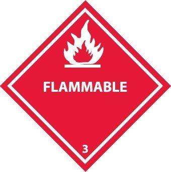 Four Dot Crown Logo - NMC DL158AP 4 x 4 Dot Shipping Label -Flammable PS