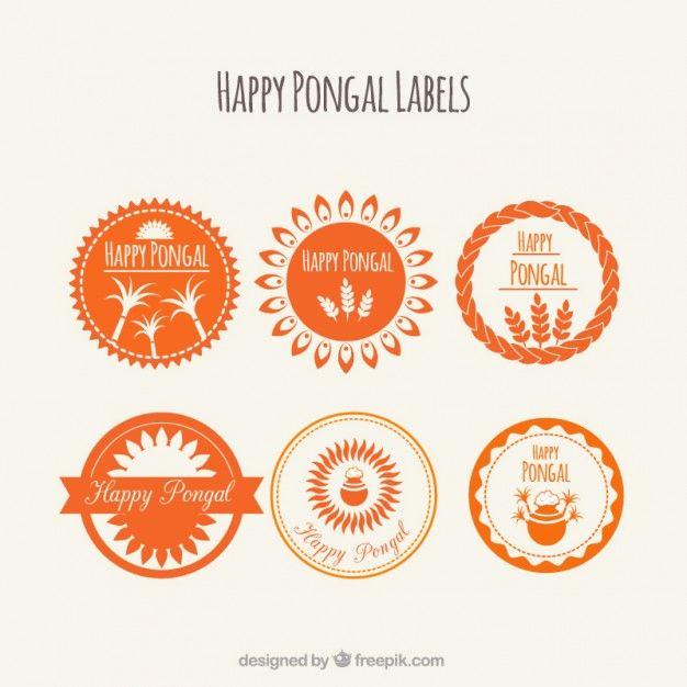 Orange Round Logo - Orange round pongal labels Vector | Premium Download