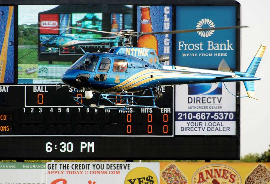 SAPD Blue Eagle Logo - Helicopter landing at Missions game promotes National Night Out ...