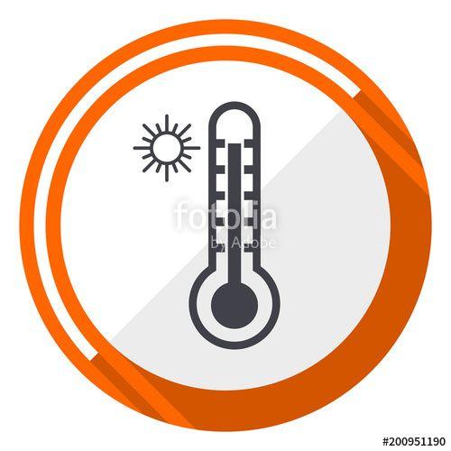 Orange Round Logo - Hot temperature flat design orange round vector icon in eps 10