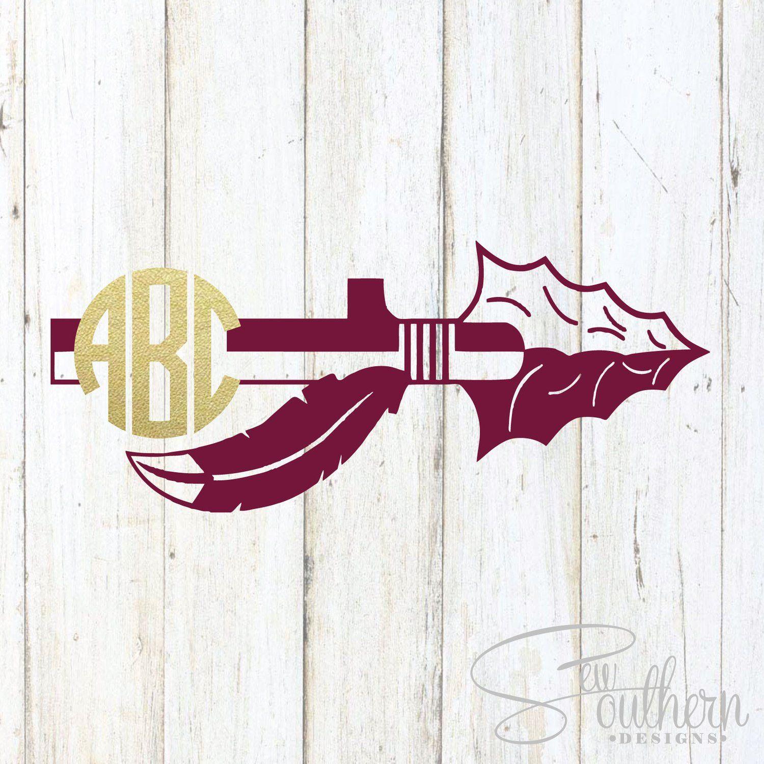 FSU Arrow Logo - FSU Spear/Arrow Monogram – Sew Southern Designs