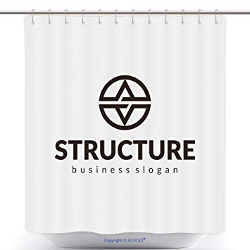 Cool Geometric Logo - Vanfan Cool Shower Curtains Structure Logo S Letter