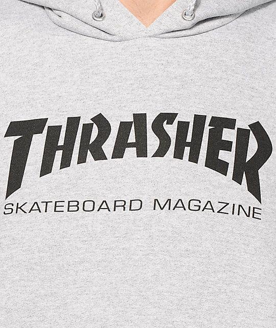 Thrasher Skateboard Magazine Logo - Thrasher Skate Mag Grey Hoodie