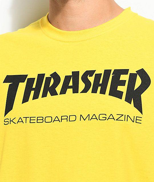 Thrasher Skateboard Magazine Logo - Thrasher Skate Mag Yellow T-Shirt | Zumiez