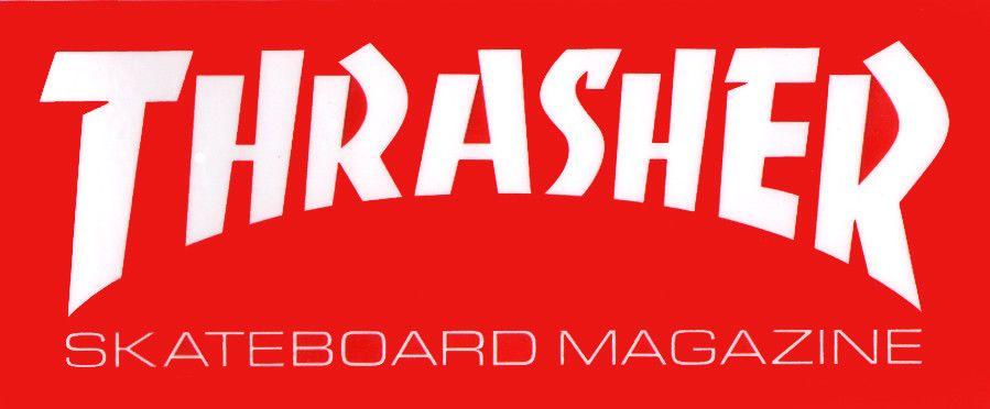 Red Magazine Logo - Thrasher Magazine Logo Skateboard Sticker Red skate sk8 board new ...