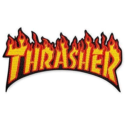 Thrasher Skateboard Magazine Logo - Amazon.com: Thrasher Skateboard Magazine Patch Flame Logo Yellow 2 ...