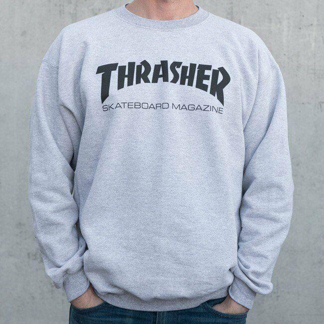 Thrasher Skateboard Magazine Logo - Thrasher Skateboard Magazine Skate Mag Logo Crewneck Sweatshirt Gray ...