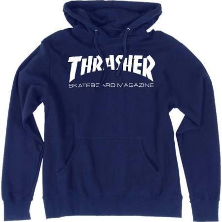 Thrasher Skateboard Magazine Logo - Thrasher Skate Mag Logo Pullover Hoodie - Navy - Exodus Ride Shop