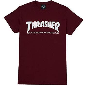 Thrasher Skateboard Magazine Logo - Thrasher Skate Mag Logo T Shirt (Maroon) (Large): Home