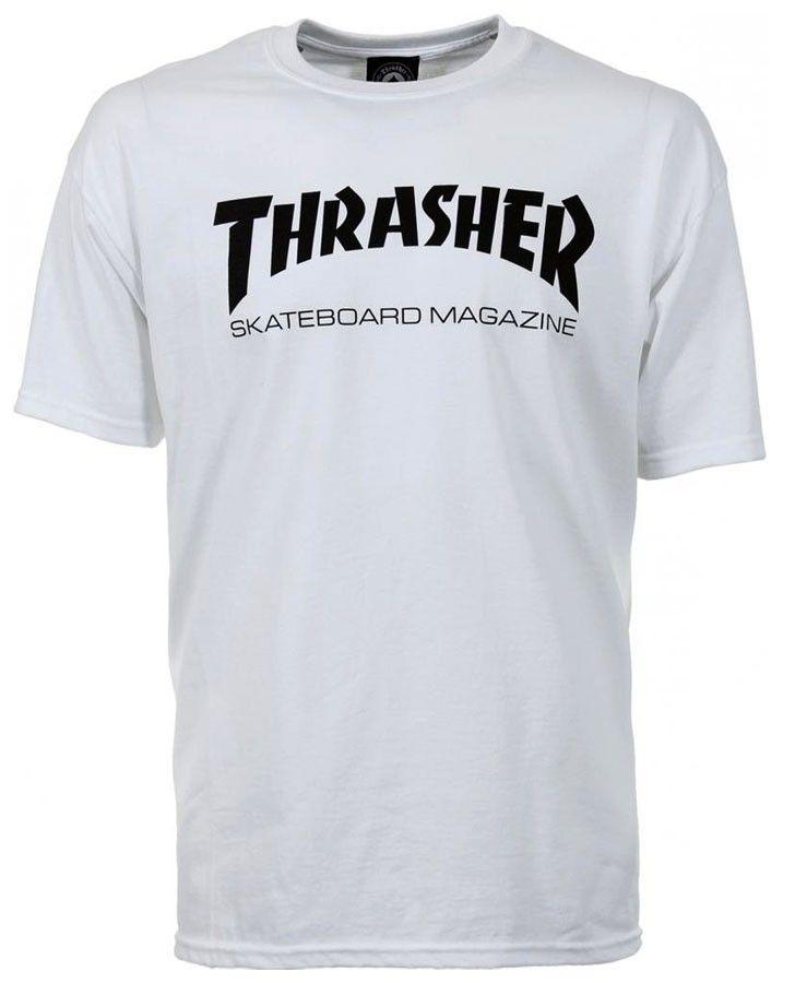 Thrasher Skateboard Magazine Logo - Thrasher Skateboard Skate Mag Logo White T Shirt - Skatewarehouse.co.uk