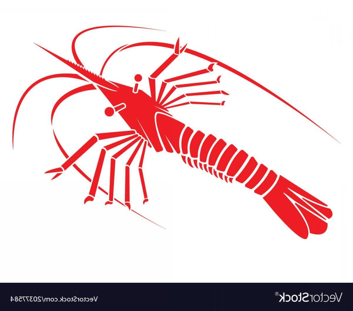Red Shrimp Logo - Shrimp Silhouette Vector