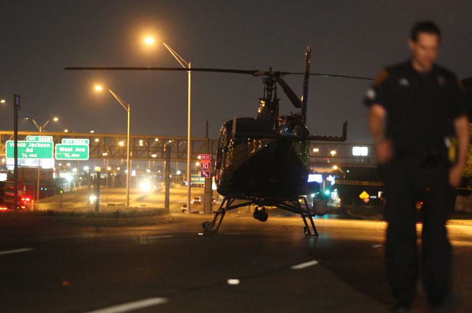 SAPD Blue Eagle Logo - Police chopper lands on I-10 access road - San Antonio Express-News