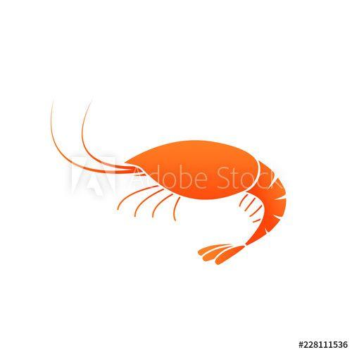 Red Shrimp Logo - Red shrimp glyph icon. Seafood clipart isolated on white background ...