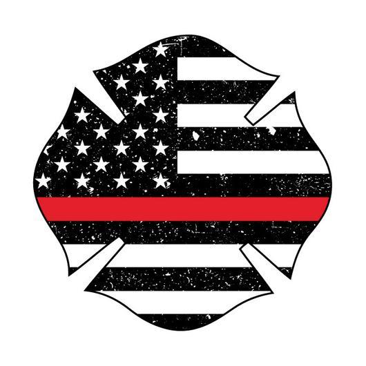 Thin Red Line Logo - Thin Red Line Distressed Flag Maltese Decal | Firefighter.com