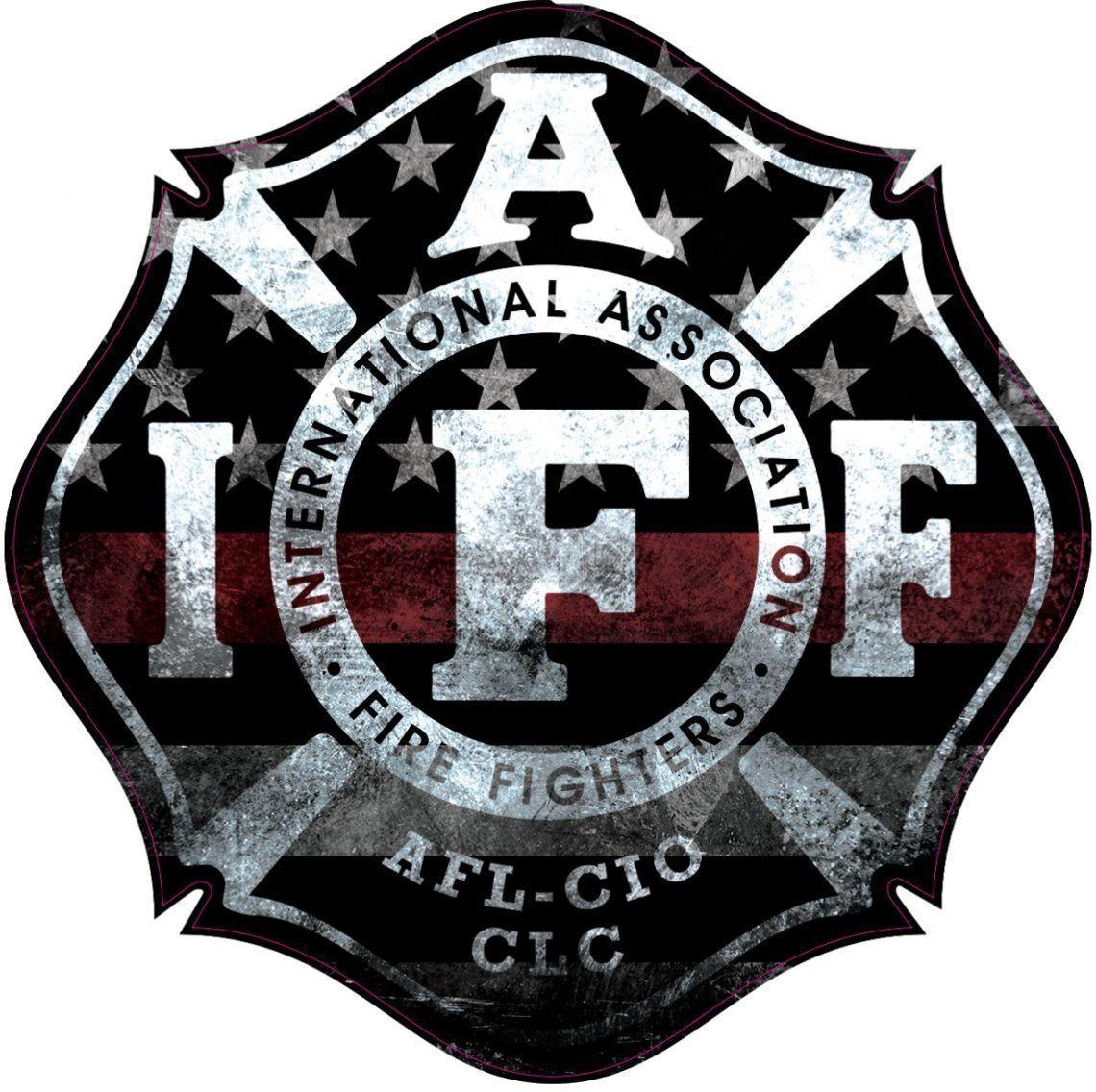 IAFF Logo - White) Distressed Thin Red Line American Flag IAFF Vinyl Decal - PCL ...