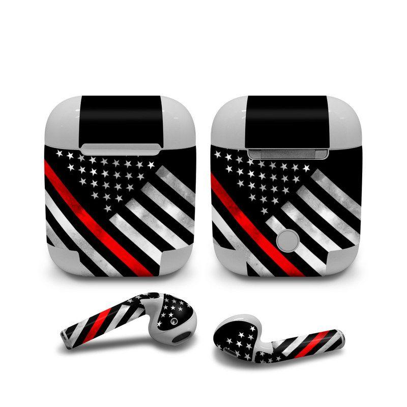 Thin Red Line Logo - Apple AirPods Skin Red Line Hero