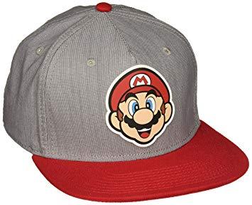 Red and Grey Nintendo Logo - Nintendo Super Mario Bros Rubber Logo Snapback Baseball Cap