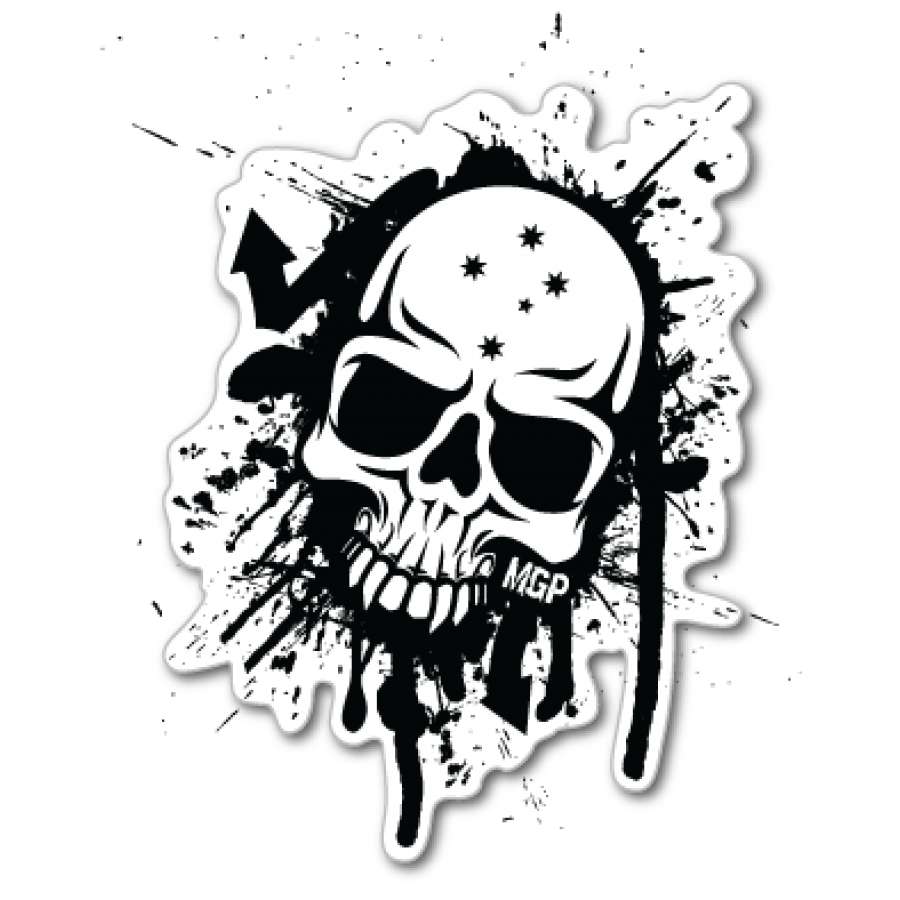 Black and White Skull Logo - Madd MGP Black / White Skull Sticker. Skates.co.uk