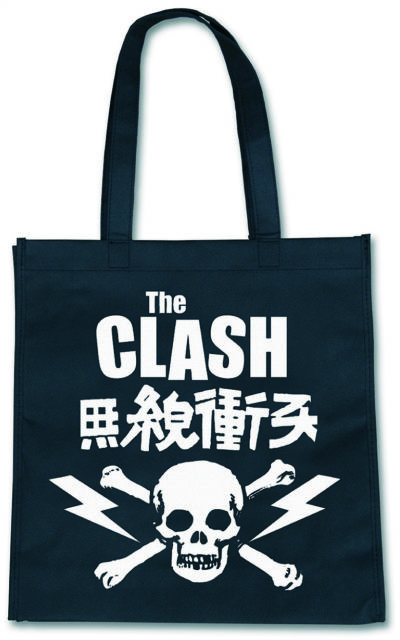 Black and White Skull Logo - The Clash Black White Skull Crossbones Band Logo Tote Bag for Life ...