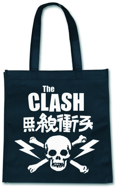 Black and White Skull Logo - The Clash Black White Skull Crossbones Band Logo Tote Bag for Life