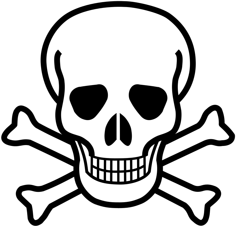 Black and White Skull Logo - Skull and crossbones.svg