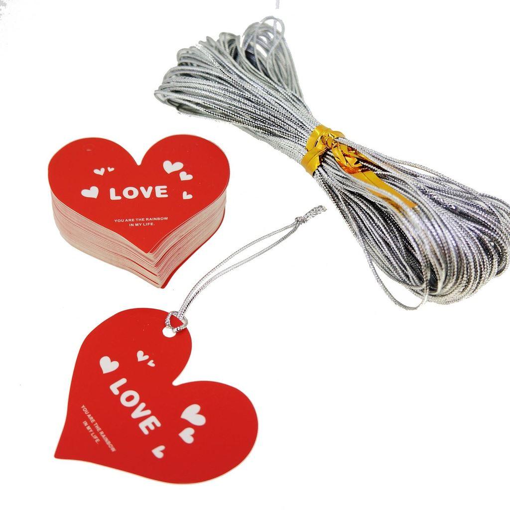 Big Red J Logo - Big Red Love Heart Gift Tag with Silver String for Shop Wrapping