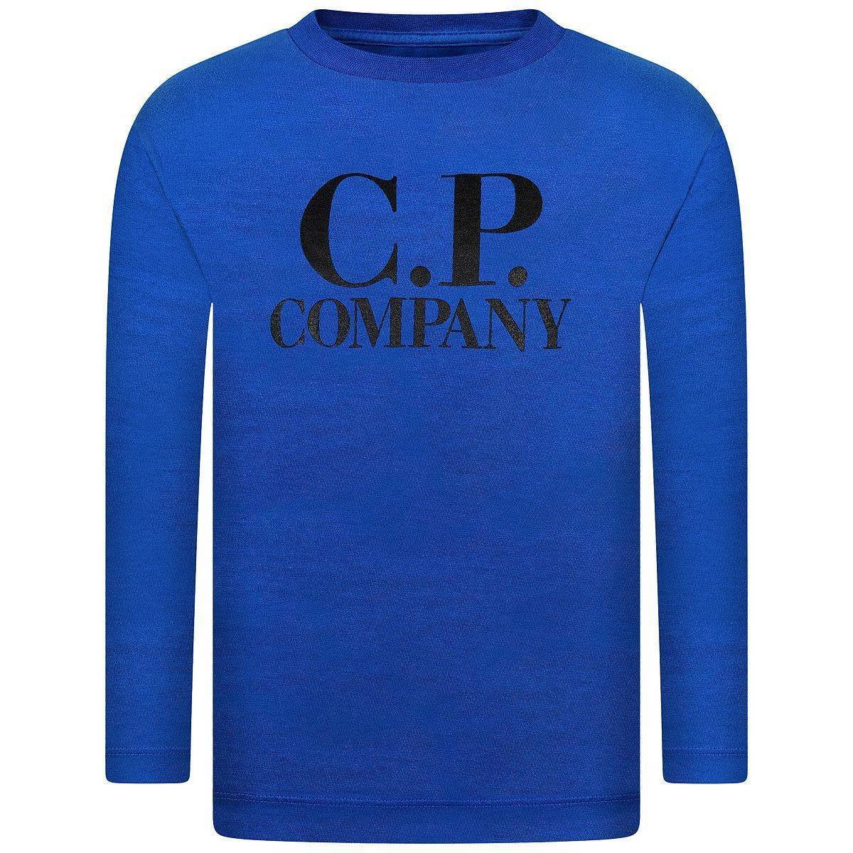 Who Has a Blue P Logo - C.P. Company Boys Blue Logo Top With Hood Print