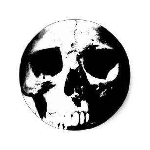 Black and White Skull Logo - Black And White Skull Stickers & Labels | Zazzle UK