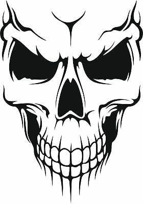 Black and White Skull Logo - BLACK/WHITE SKULL VINYL Decal Sticker Halloween Decor Window Car Van ...