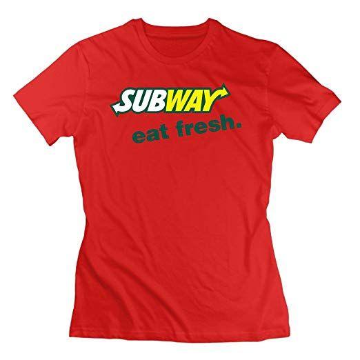 Red Subway Logo - Amazon.com: MAT Q VO Women's Subway Logo T Shirts/Tee: Clothing